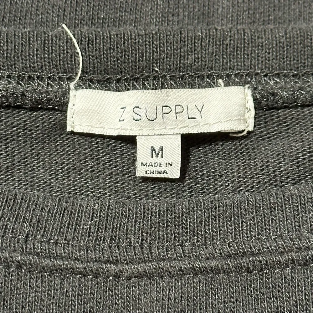 Z Supply Women’s Size M Black Cotton Blend Belted Ruffle Sleeve Capri Mini Dress - Image 8