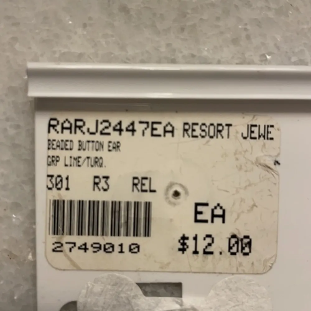 Patchington earrings beaded button lime/turquoise earrings jewelry Green - Image 4