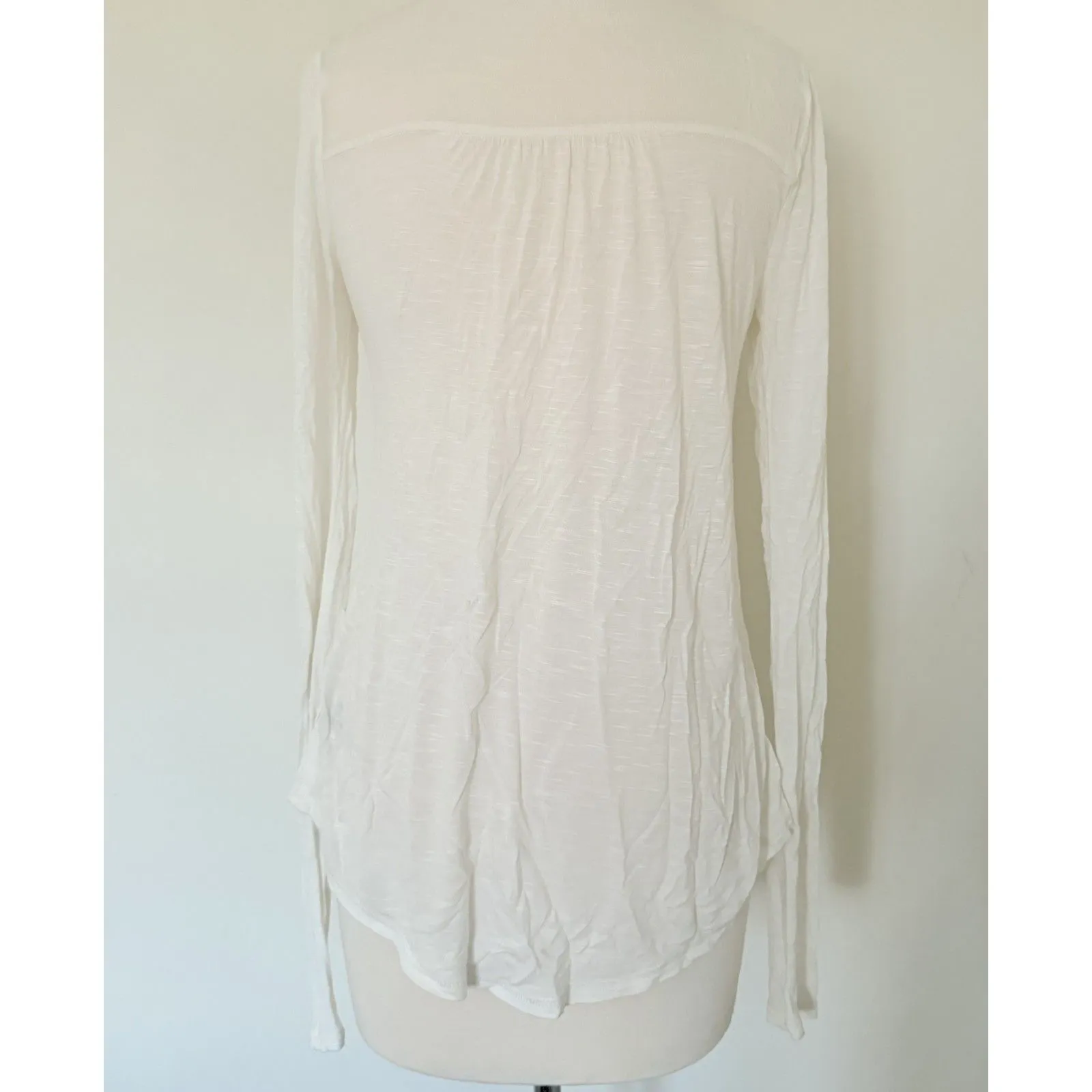 Aeropostale Y2K Babydoll V-Neck Long Sleeve Partial Button Curved Hem Top Sz S - Image 2