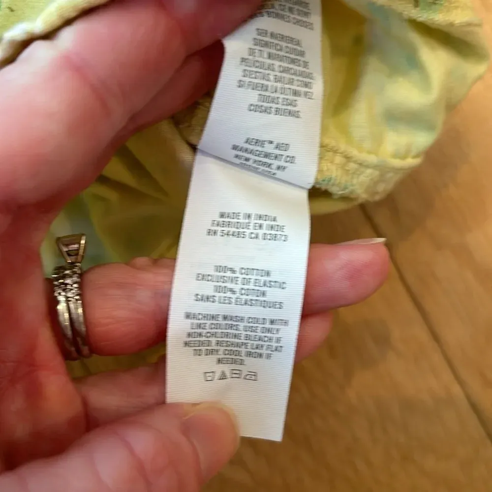 Aerie Floral Tank Yellow Cropped Woven Top Size Large - Image 7