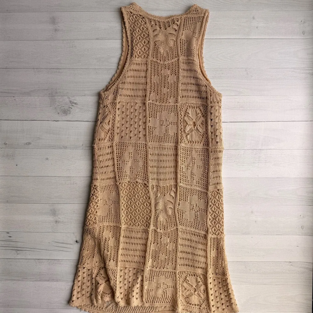 Zara Beige Crochet Dress - Image 2