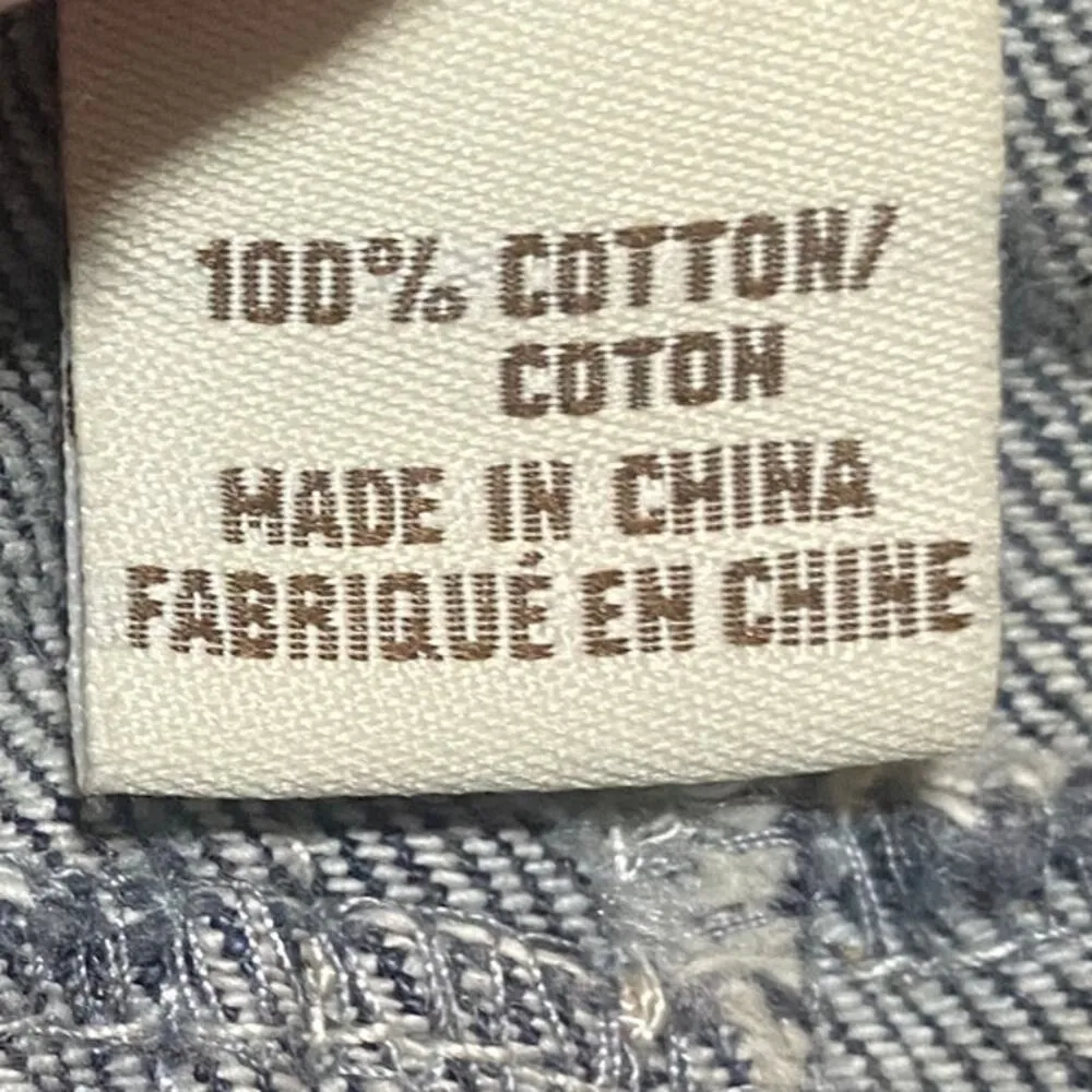 Vintage Y2k Denim Maxi Skirt Low Rise Godet Panel A Line Raw Hem Dark Wash 12/14 Blue - Image 7