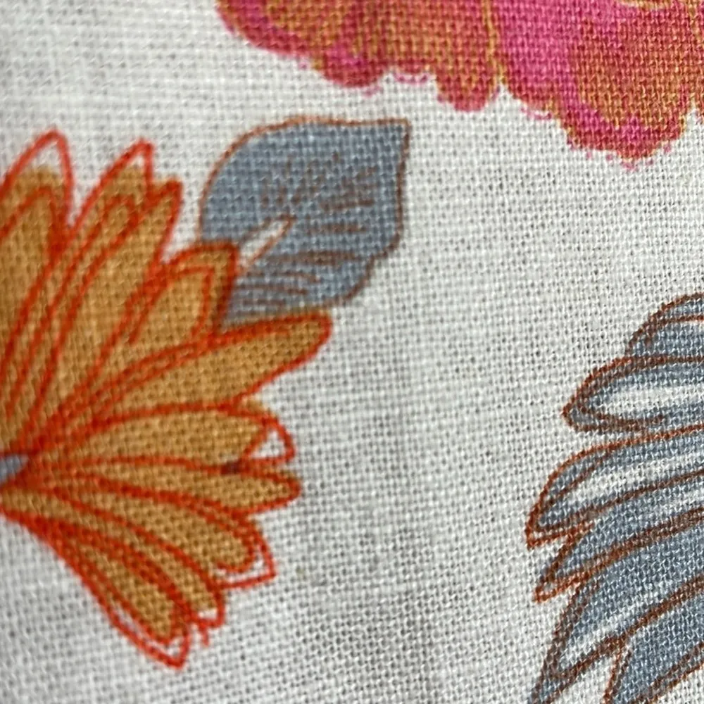 Original One of a kind Handmade Floral Cap Sleeve Linen cotton Tunic Dress M Size M - Image 10