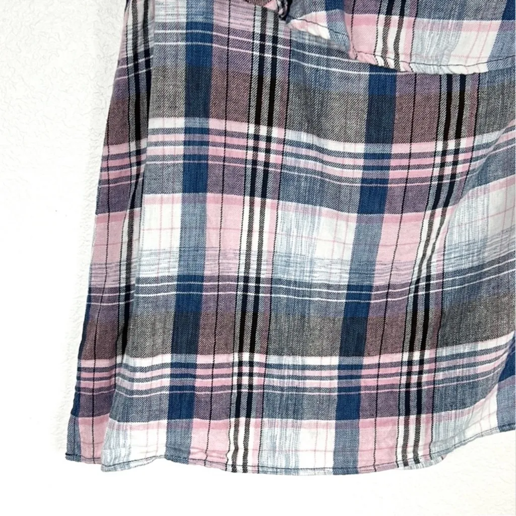 Cloth & Stone linen cotton one shoulder ruffle one shoulder top size large Y2K - Image 5