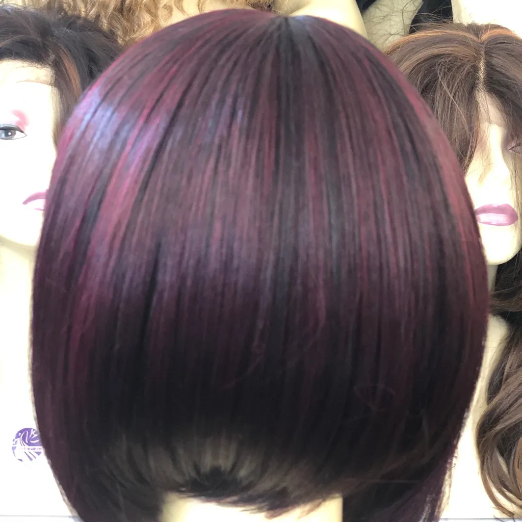 Cheap Red wine burgundy short bob wig - Image 7