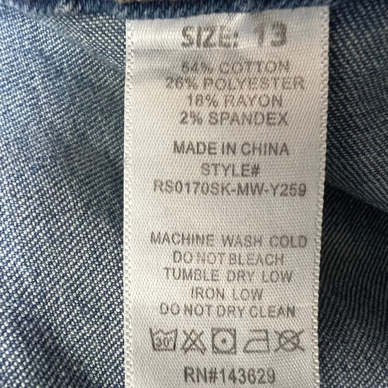 RISE Supply‎ Co Denim Mini Skirt Blue Cargo Pocket Mini Skirt Women Size 13 - Image 7