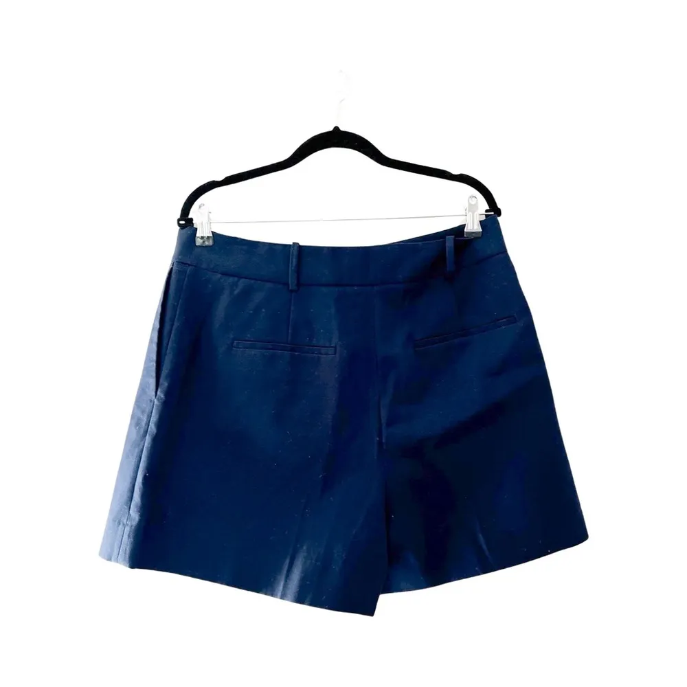 NWT REBECCA TAYLOR High Waist Cotton Tailored Navy Shorts Sz 14 - Image 4