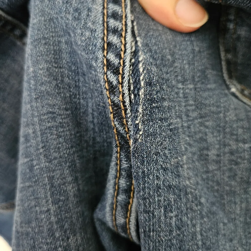 Old Navy Blue Jeans Boyfriend Comfy Straight Cropped Casual Neutral Classic - Image 11