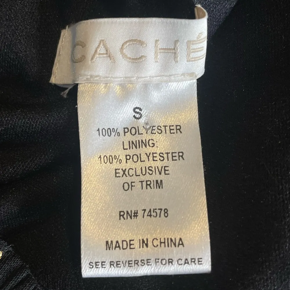 Cache Polka Dot Chain Neck Jumpsuit Black Gold Size Small - Image 7