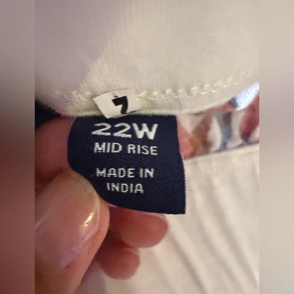 Wide Leg Linen Pants Ivory Cream Coral Pink Floral Palazzo Pants plus size 22 W - Image 3