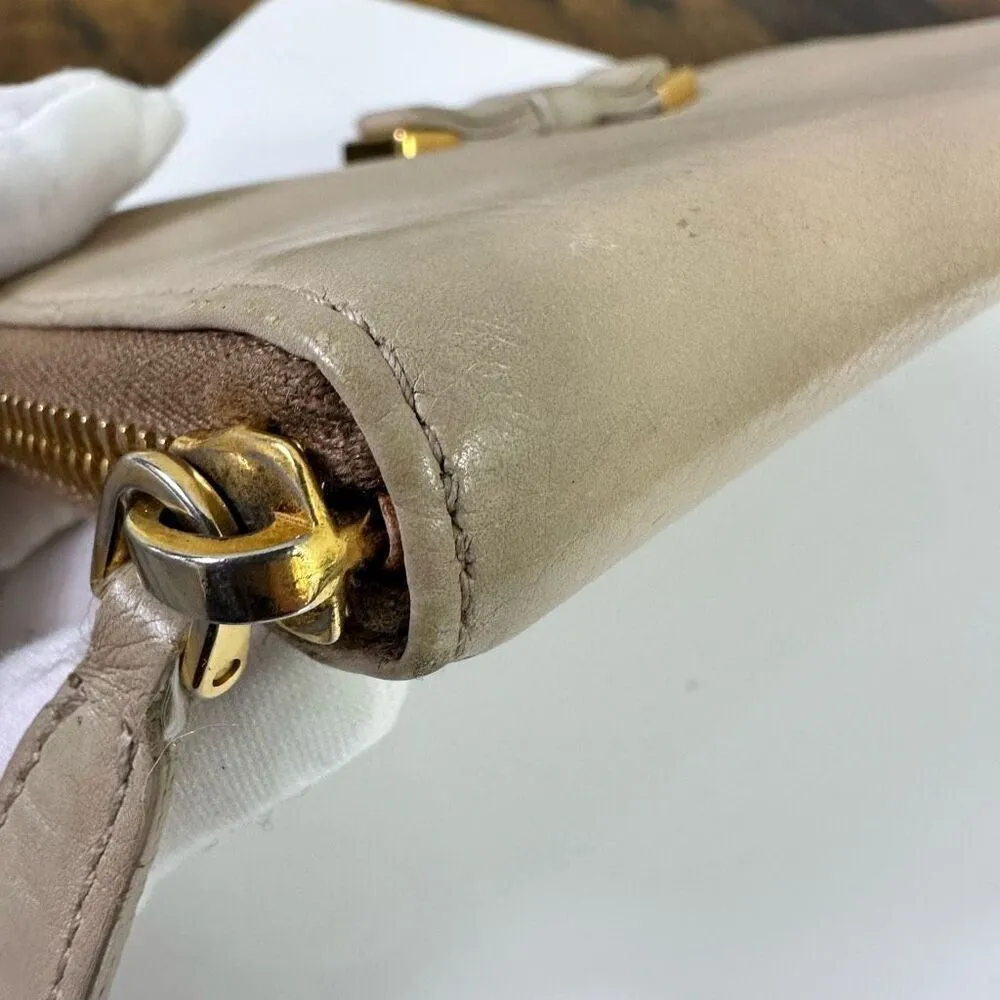 Prada Ribbon Beige Long Zippy‎ Wallet Full Zip Leather - Image 6