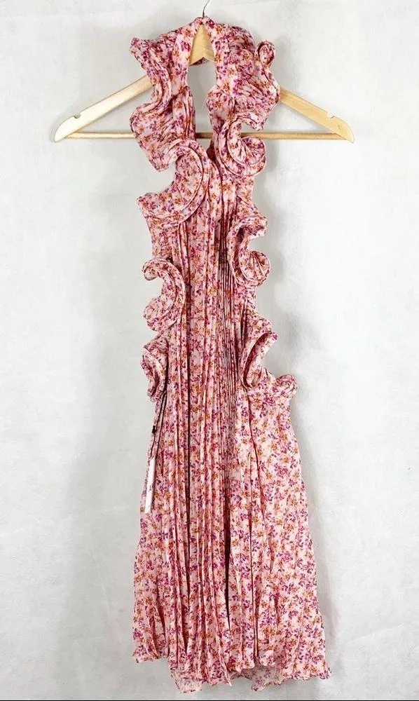 Amur Mimi Halter pleated Ruffle mini dress - Image 2