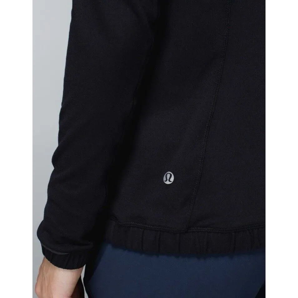 Lululemon Women's Forthright‎ 1/2 Zip Color Black Size 4 Stretch - Image 10