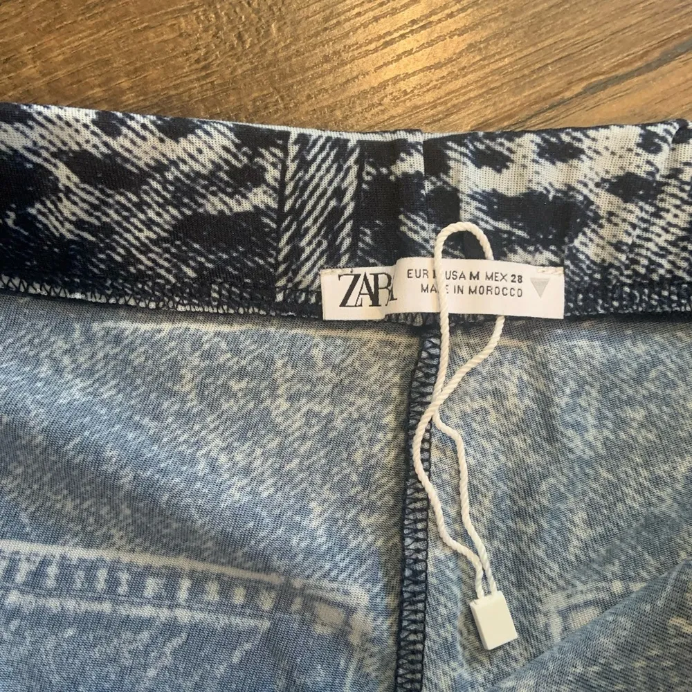Zara blue mesh denim pants NWOT 80$ M boho spring western y2k - Image 7
