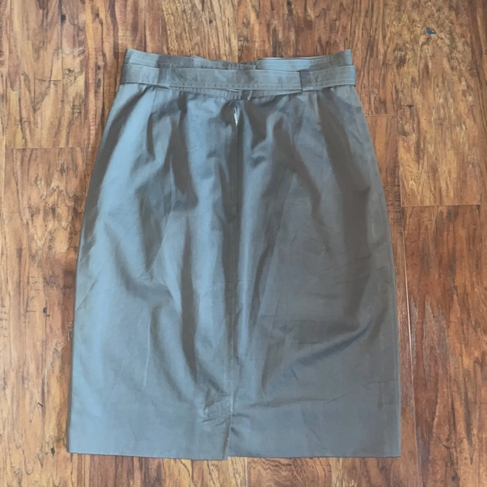 Vintage Salvatore FERRAGAMO Belted Military Skirt UTILITY Sz 12 (Runs Small) - Image 5