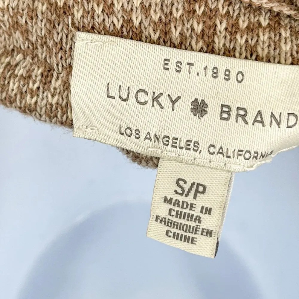 Lucky Brand Geostitch Aztec Southwestern Knit Draped Open Front Cardigan Sweater - Image 7