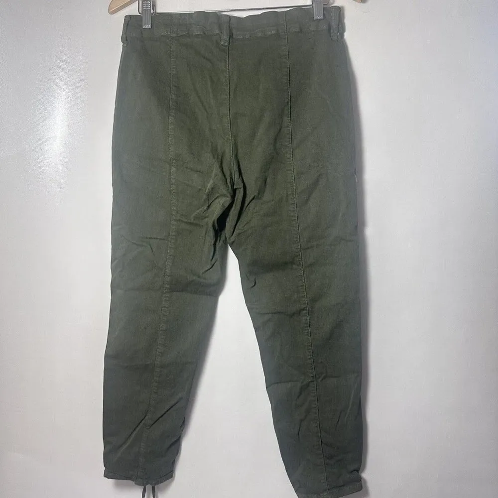 Vince Camuto Pants Womens Moto Lace Up Cuff Skinny Ankle Stretch Green Size 12 - Image 2