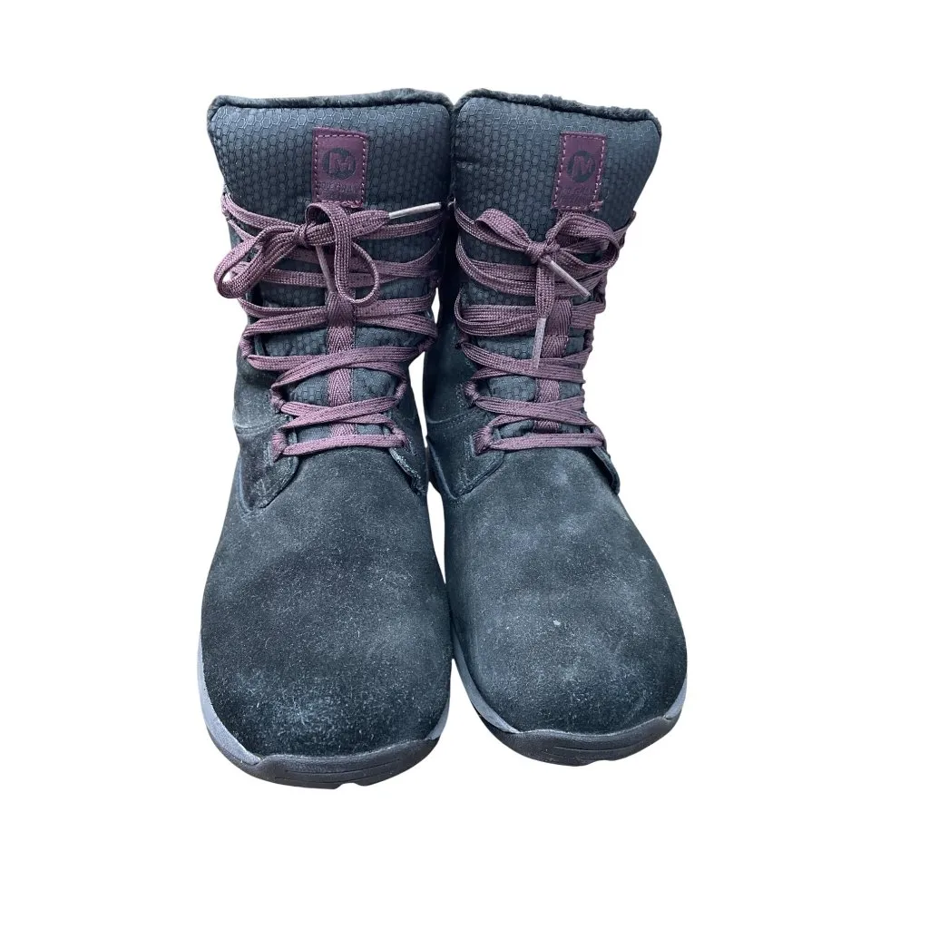 Merrell Black Womens Waterproof Insulated Suede Ankle Boots Size 10 SKU 9064 - Image 9