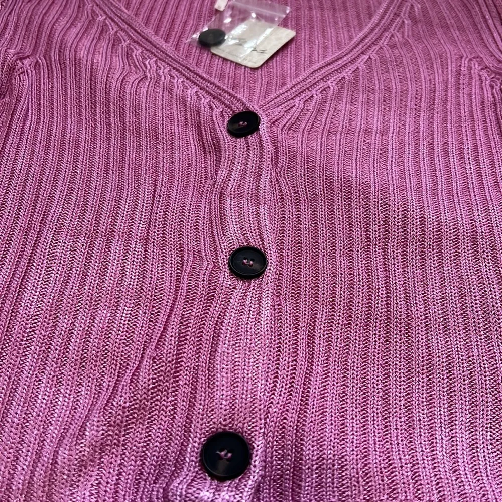 game on cardigan Color: butterfly blush pink button up size XS - Image 6