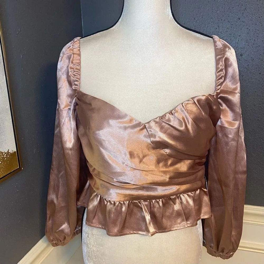 MAJORELLE Julia Satin Crop Top - Image 5