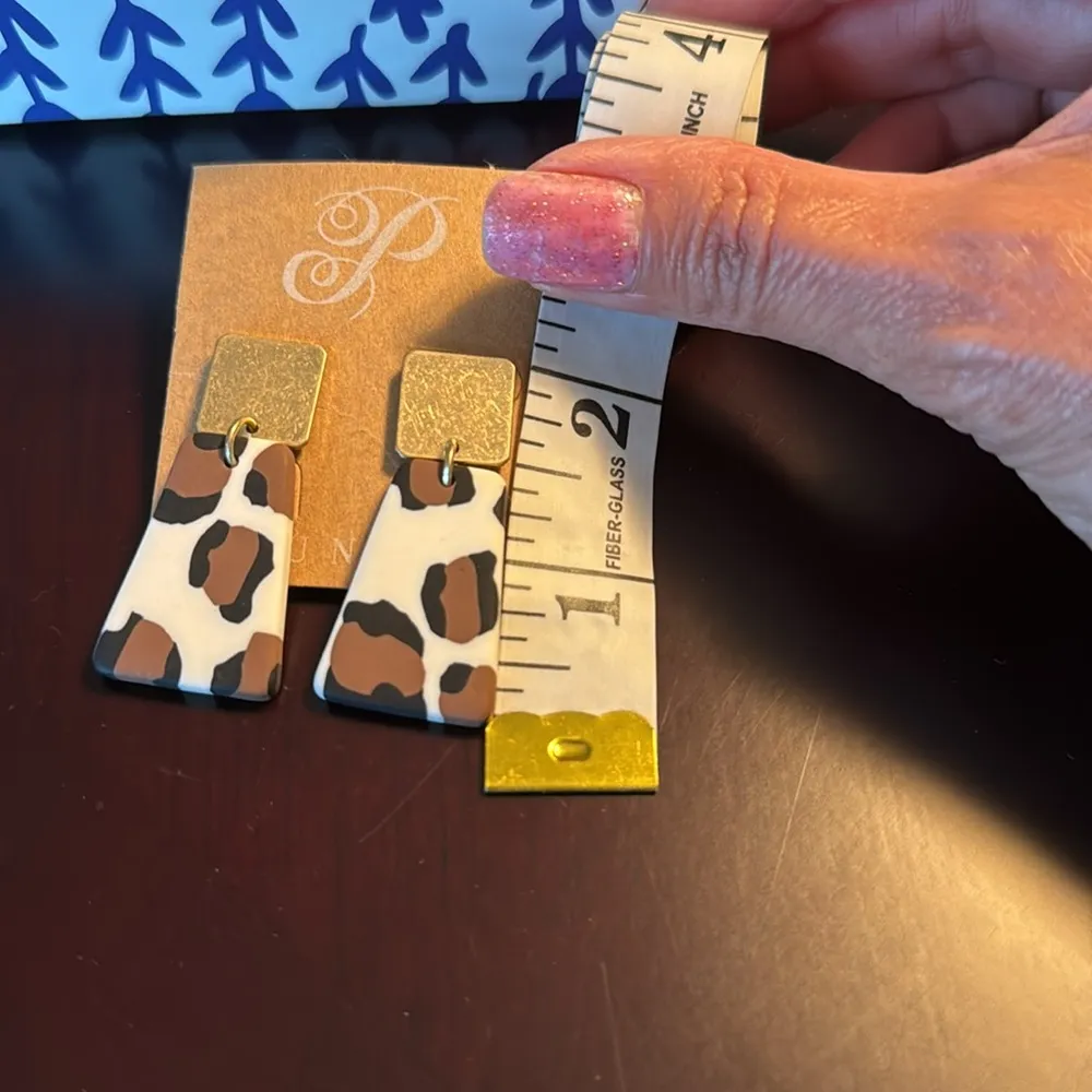 Plunder animal print earrings Brown - Image 3