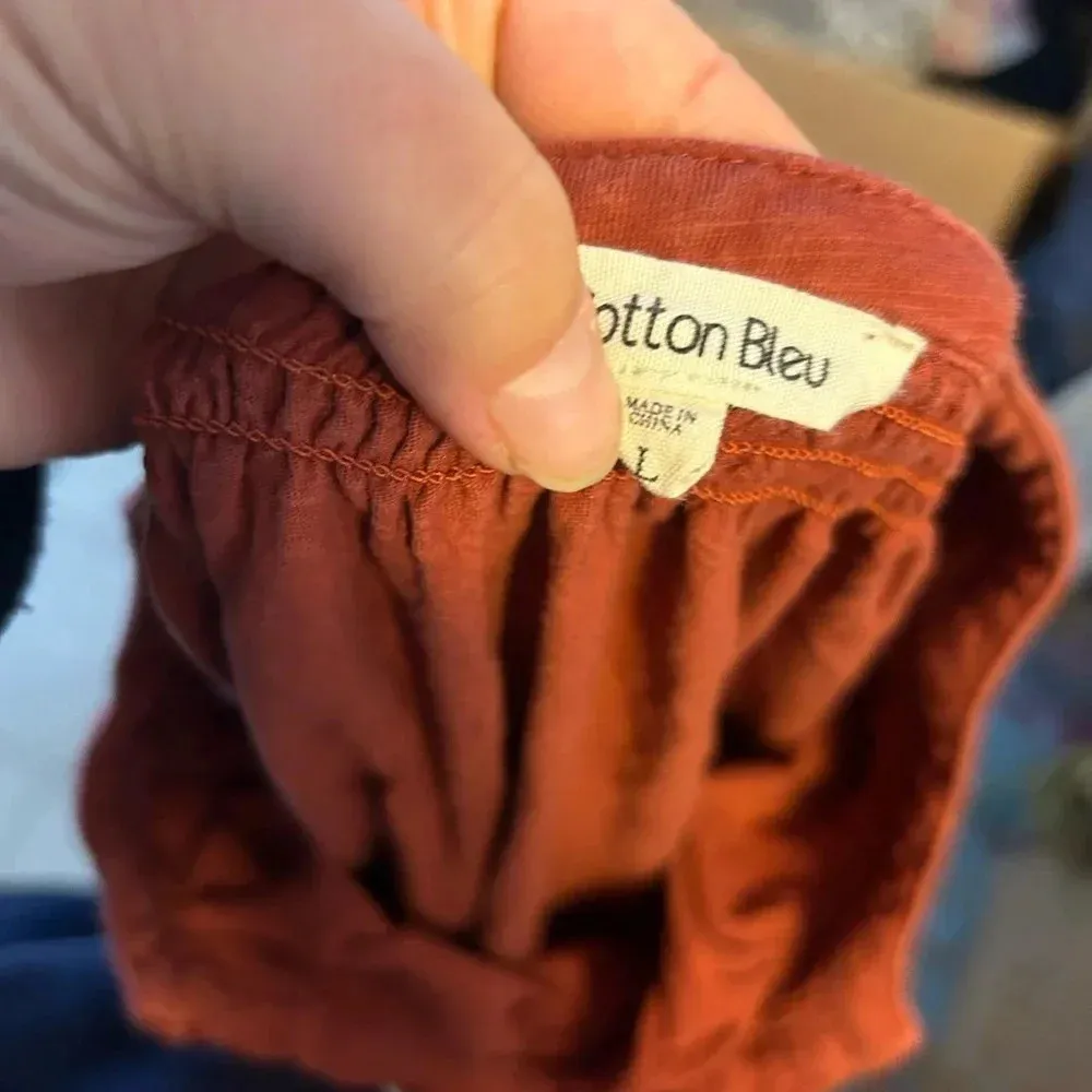 COTTON BLEU SIENNA TIERED BOHO BLOUSE Red Size L - Image 3