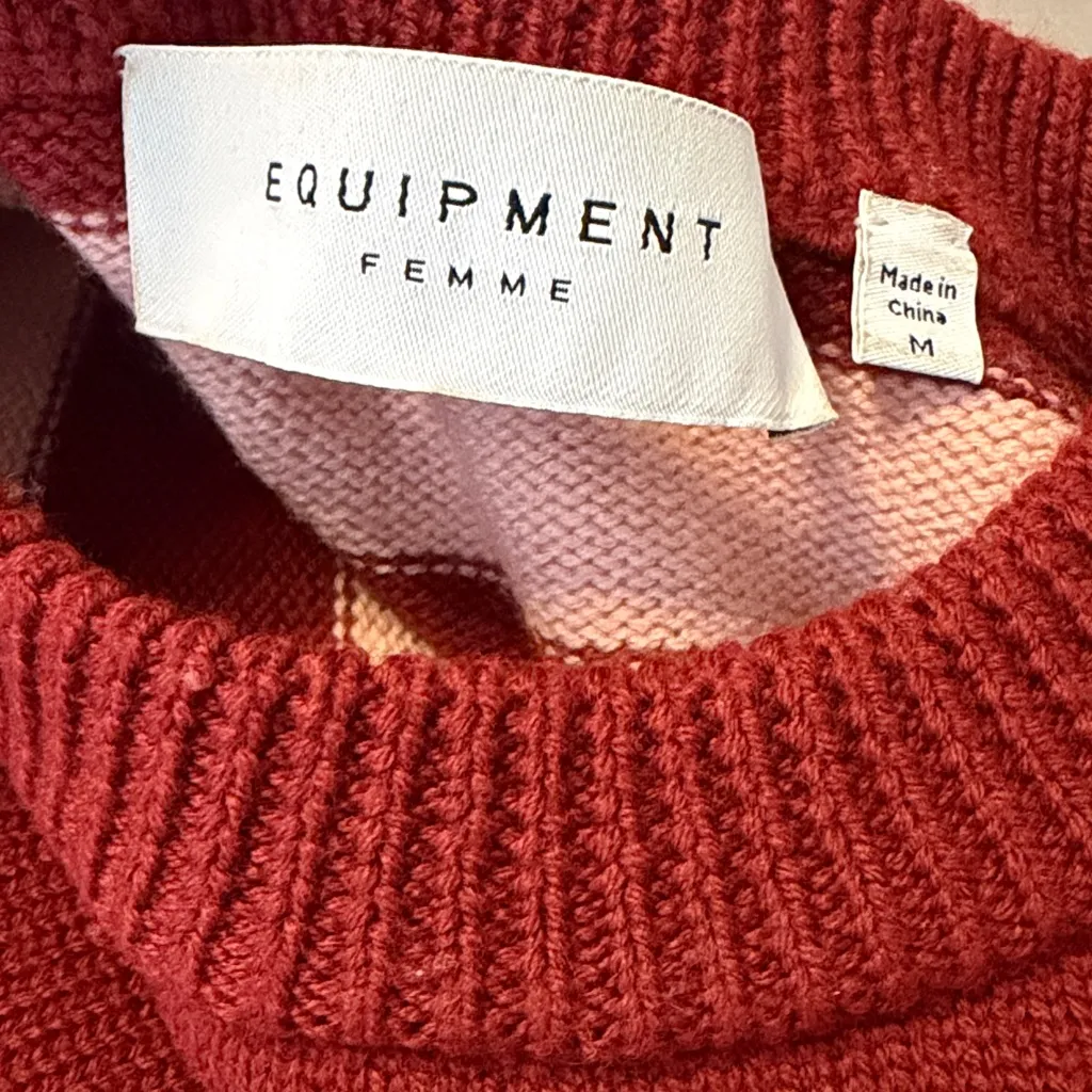 EQUIPMENT
Brittan Wool Sweater In Syrah Red And pink jumper size m
B-1 - Image 12