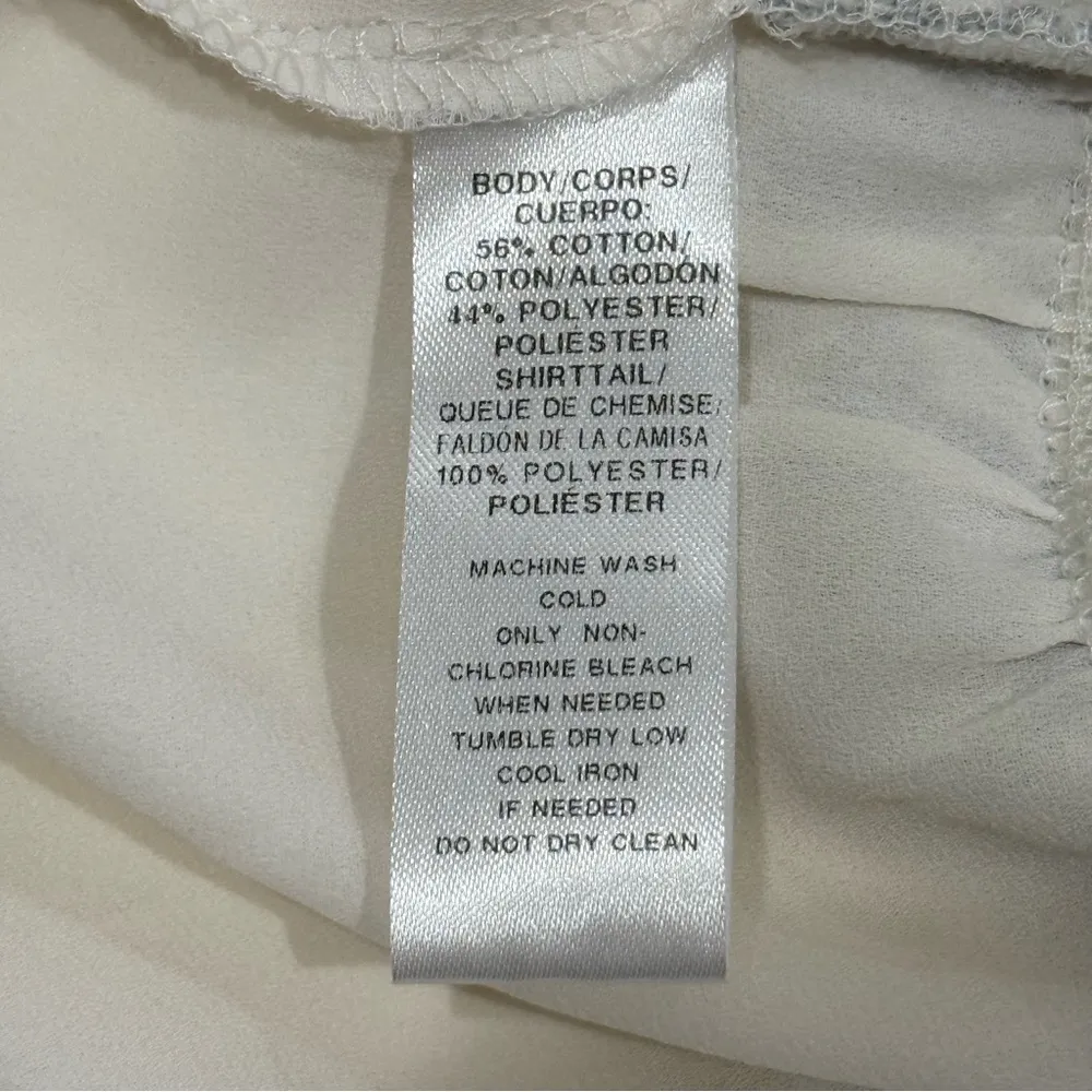 Loft Mixed Media Tank Top Collared Sweater Cream Leopard Layered Small Classic - Image 9