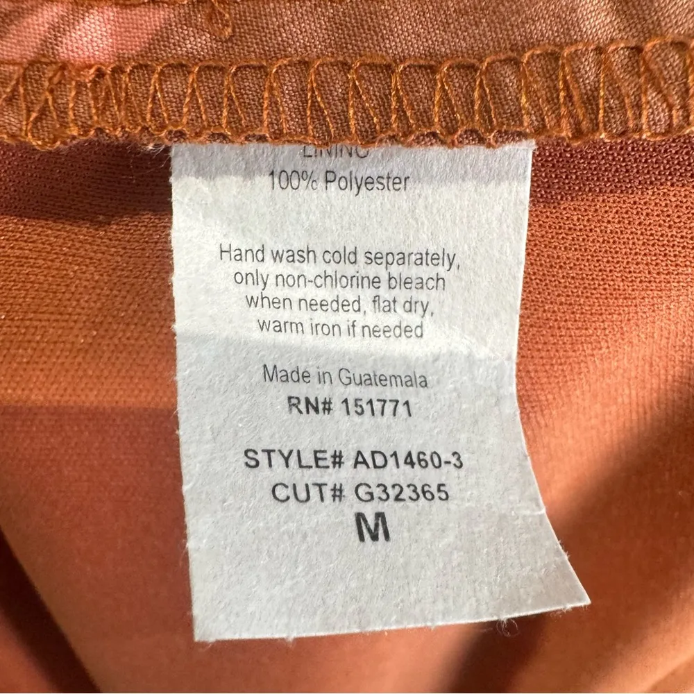 Gilli copper floral true wrap dress size medium NWT Orange - Image 8