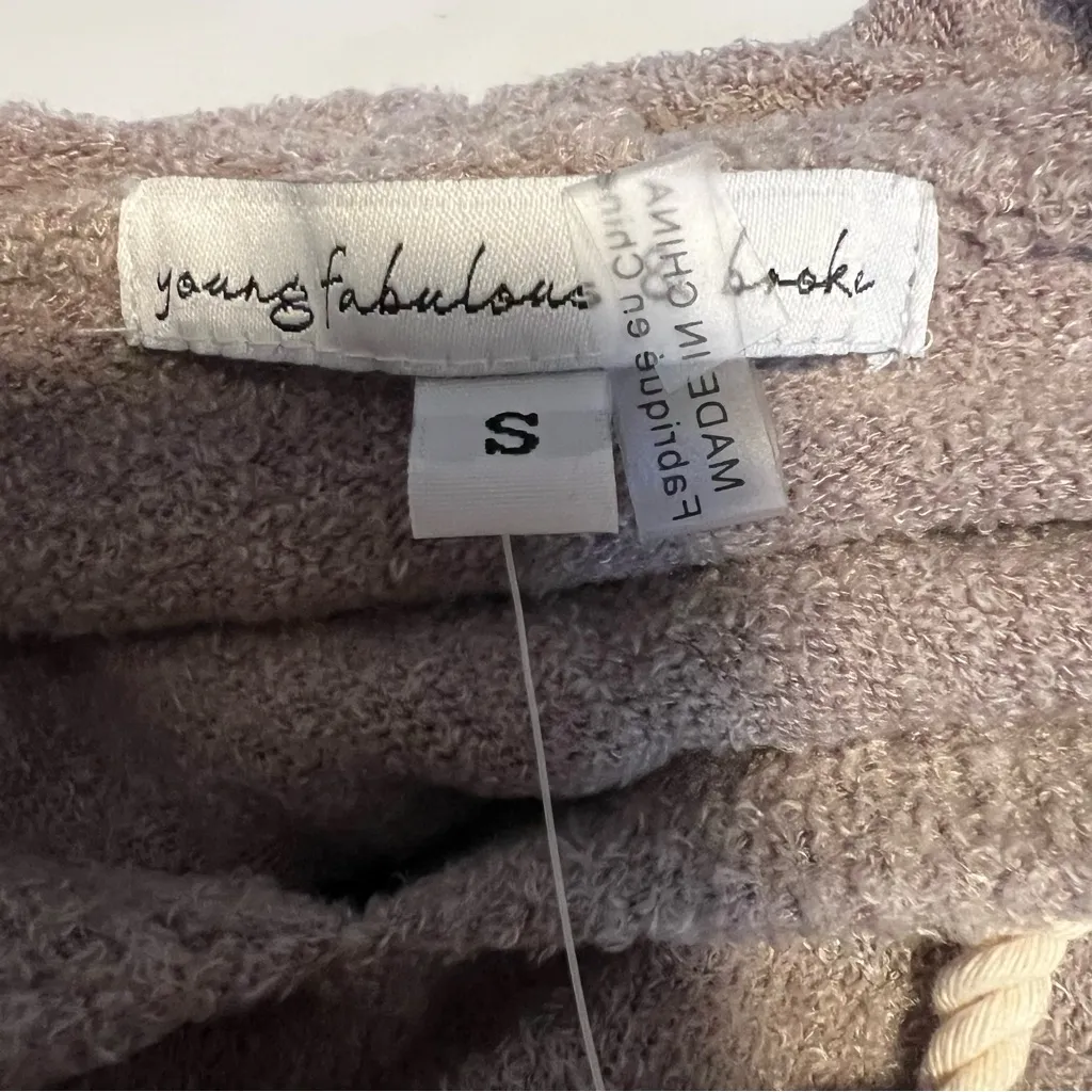 Young Fabulous & Broke Soft Terry Pullover Hoodie size S Small NWT Tan - Image 5