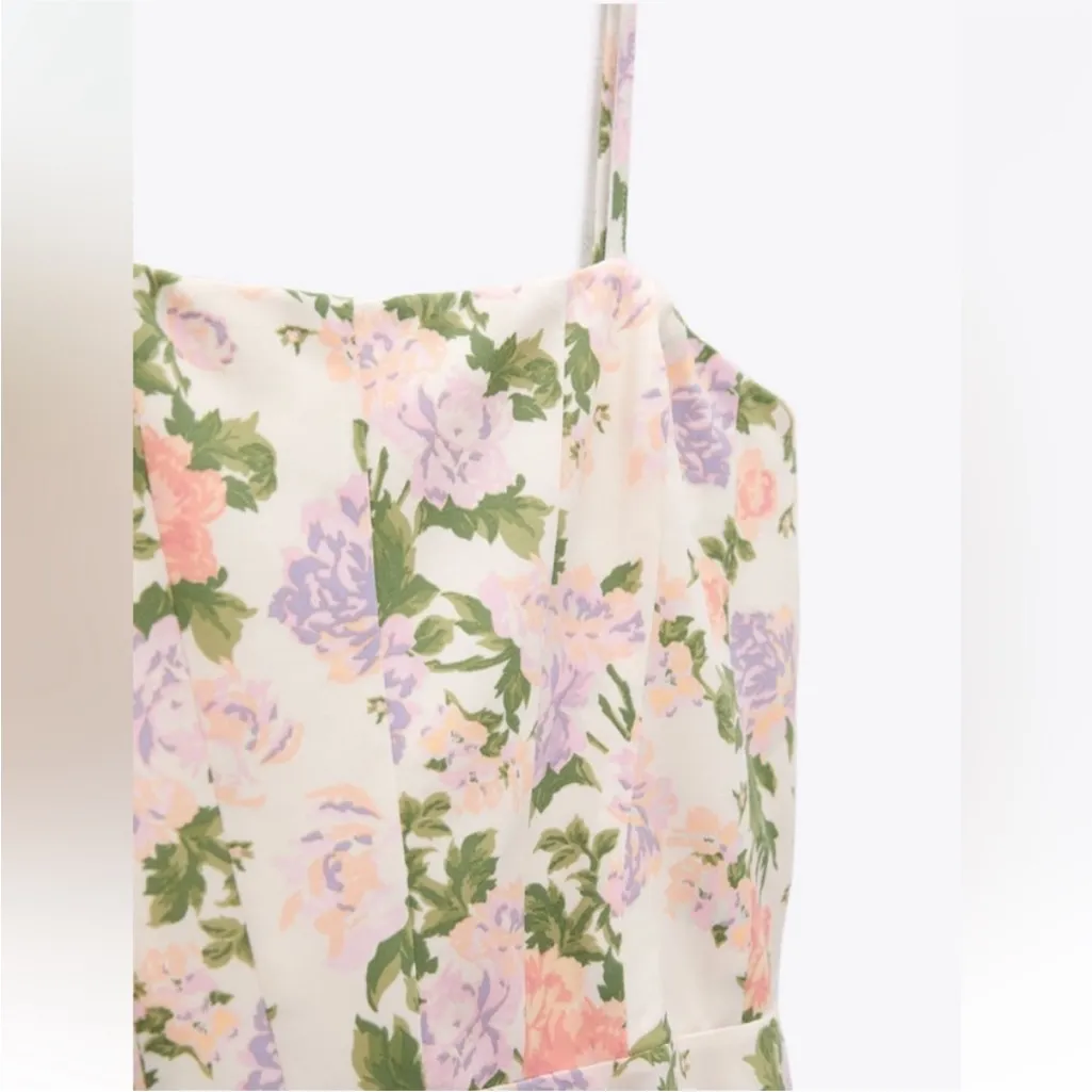 NWT Zara Mini Floral Spaghetti Strap Dress Blogger Favorite Sz XS - Image 5
