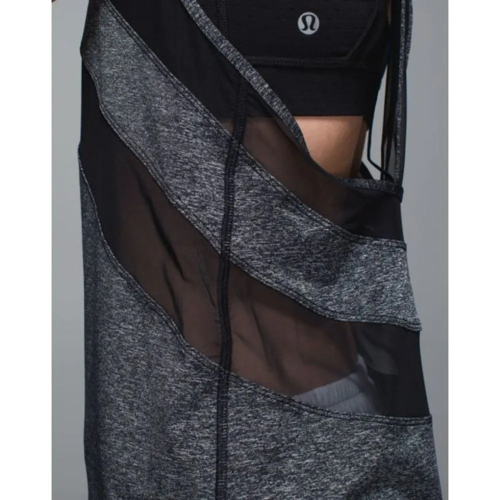 If You're Lucky Tank Heathered Black Mesh Cut-Outs Sheer Open Back Top - Image 5