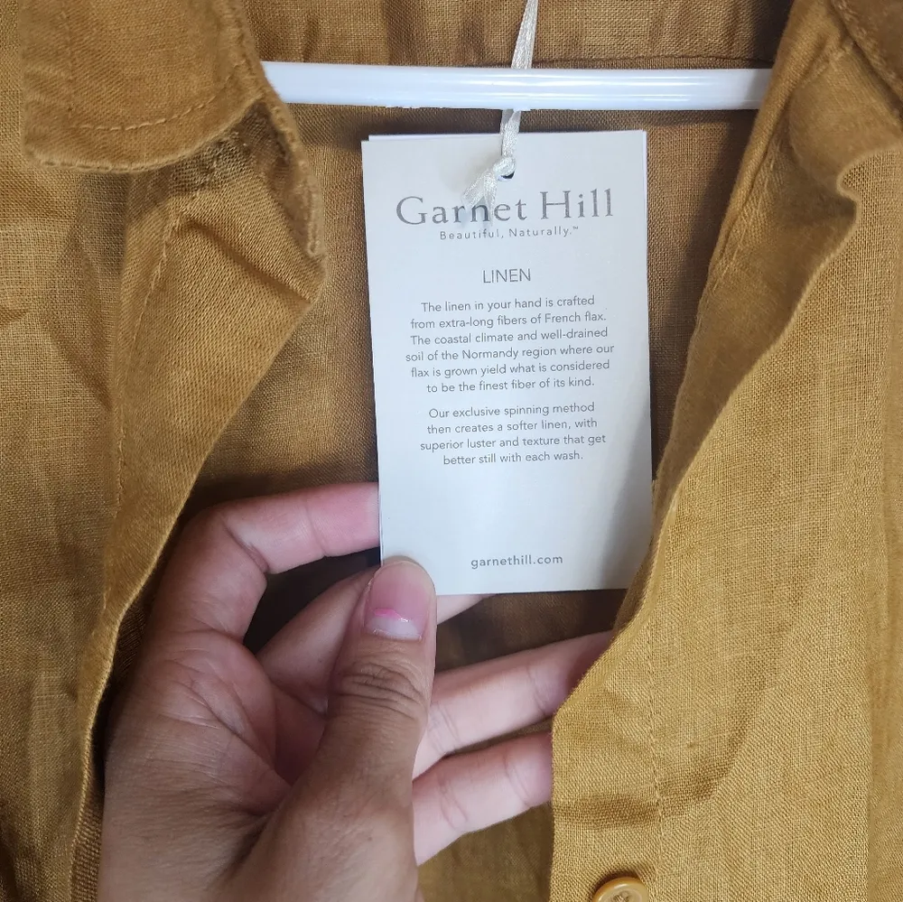New NWT Garnet Hill linen button up top - Image 3