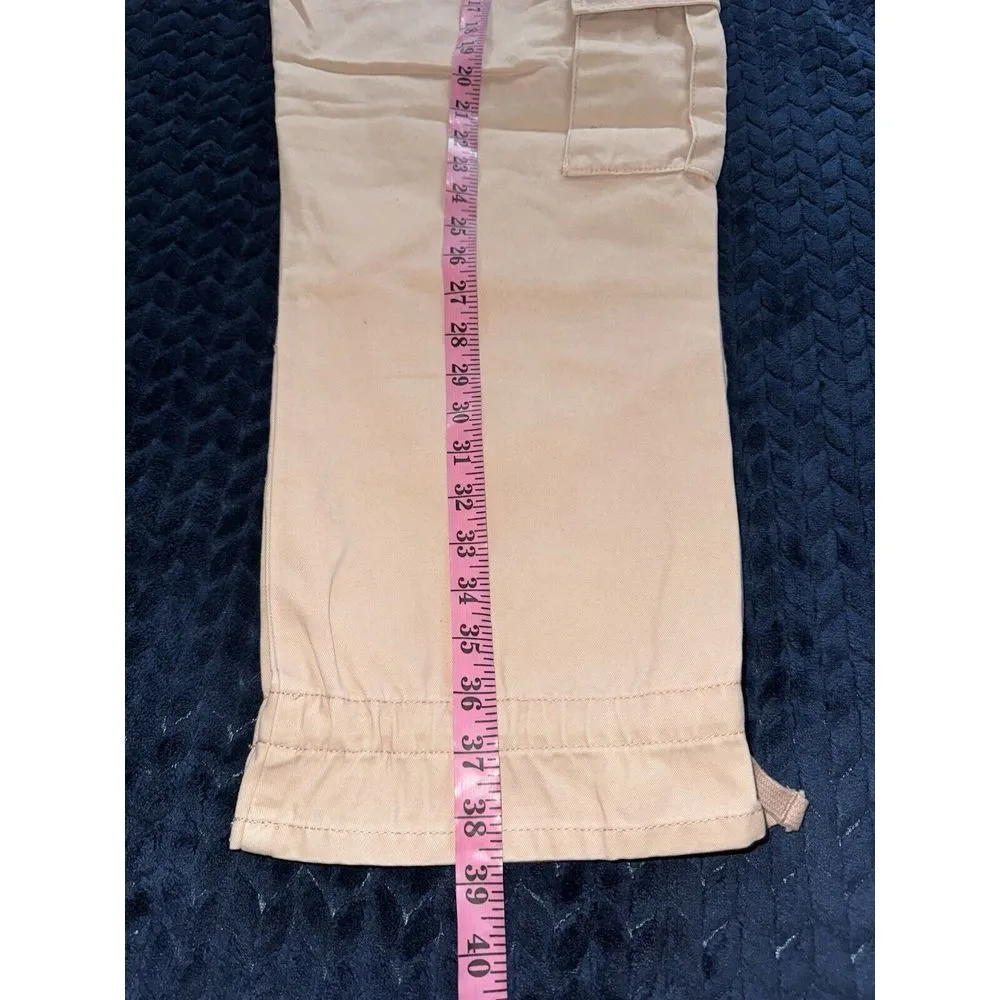 Sundance Woman's Cargo Pants Straight Crop Tan Casual Chino Pockets Sz 14 Petite - Image 8