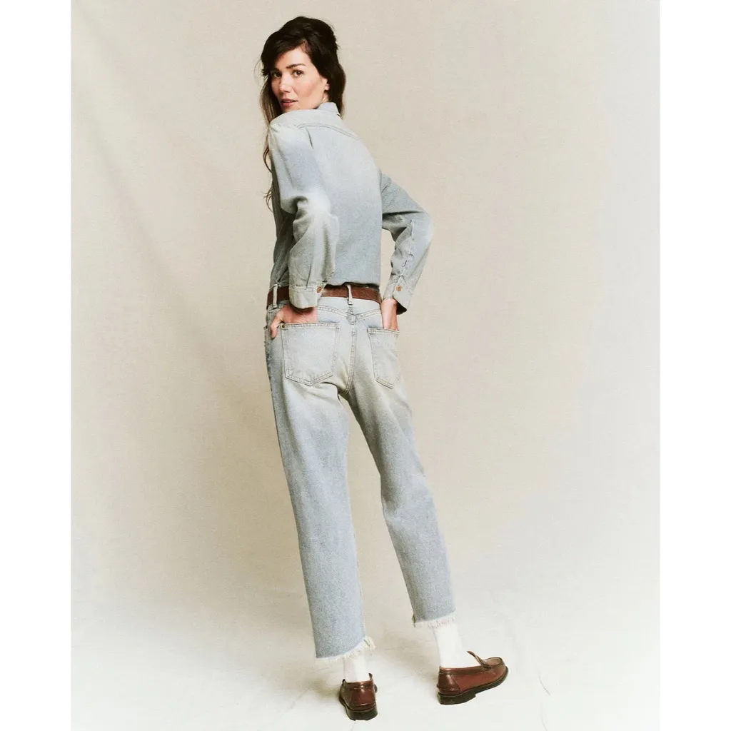 The Great The Wayne Jean Straight Leg Crop in Kentucky Wash Size 28 Gently Used Blue - Image 2