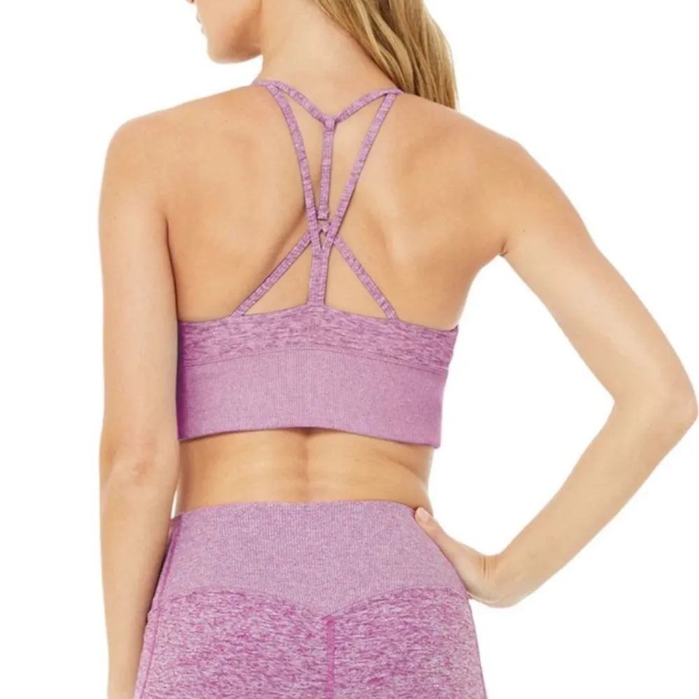 Alo Yoga Alosoft Lavish Sports Bra Strappy Women’s Size Small Purple Active Soft - Image 2