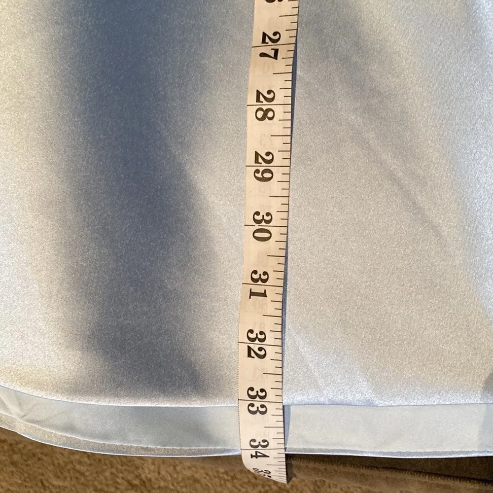 Women’s Pale Blue Halter Neck Lace Appliqué Prom Party Homecoming Dress Size 12 - Image 10