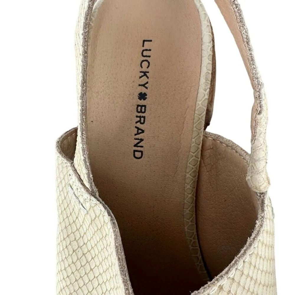 Lucky Brand Warm Sand Women's Jaila Block-Heel Slingback Shooties Sandal Size 10 - Image 5