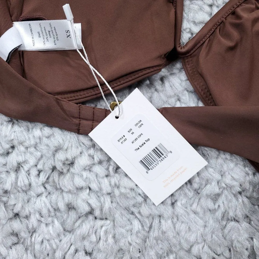 Andie Swim The Scala Bikini Top Strapless V Neck Espresso Brown Size XS - Image 4