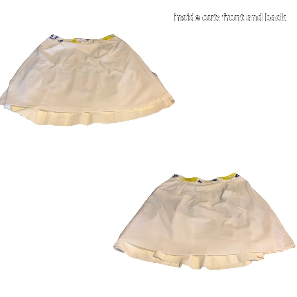 RSVP BY TALBOTS WHITE, YELLOW, BLUE & GREEN COTTON FLORAL TWILL SKIRT (12P) - Image 9