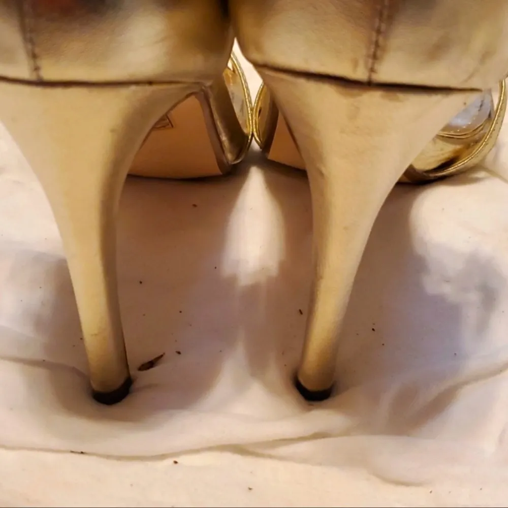 White House Black Market Gold High Heels - Image 9