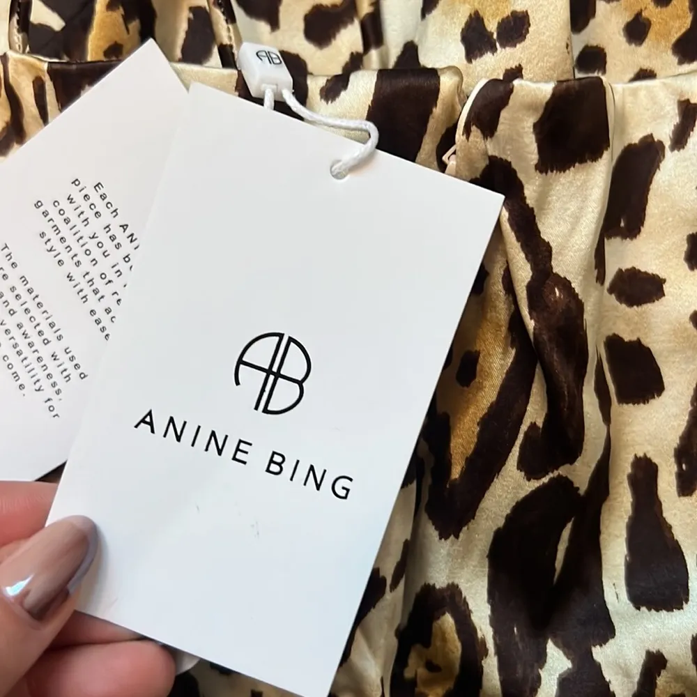 ANINE BING Valentine Stretch Silk Mini Dress in Cheetah Print - Image 7