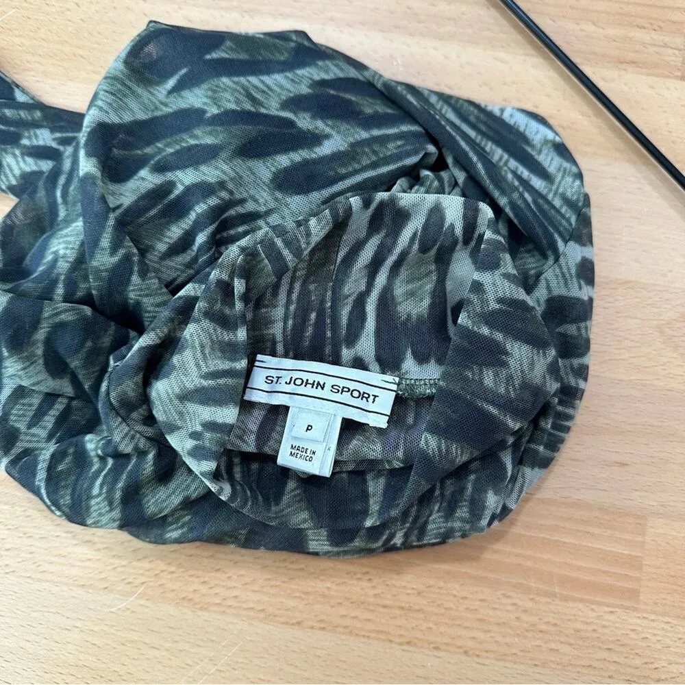 St. John Mesh Mock Turtleneck Top Leopard Animal Print size P / 2 - Image 6