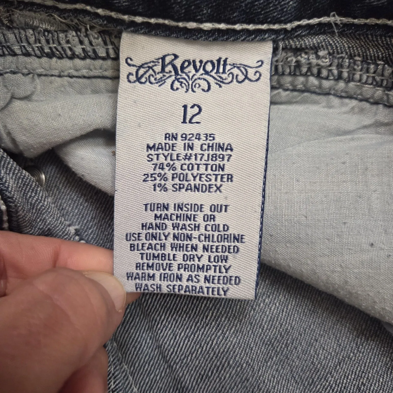 Revolt Jeans Y2K Women 12 Western Embroidered Country Rodeo Bedazzle Jeweled Blue - Image 3