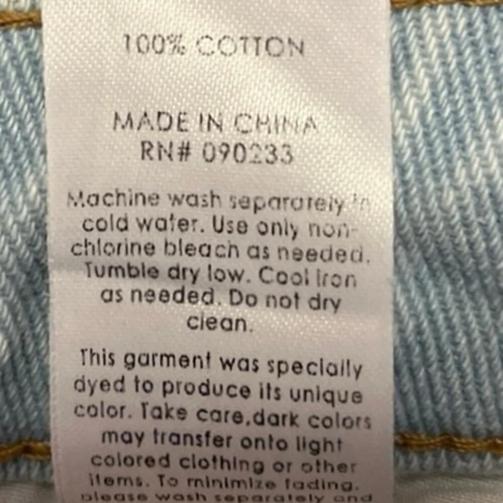 Pacsun Blue Cream Two Tone Color block Patch Work Denim Mom Jeans Size 22 - Image 8