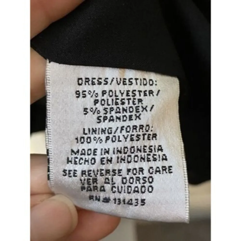 CHETTA B Women's Black Sheath Dress | Sz 12 | Ruffle Sleeveless | Evening Career - Image 5