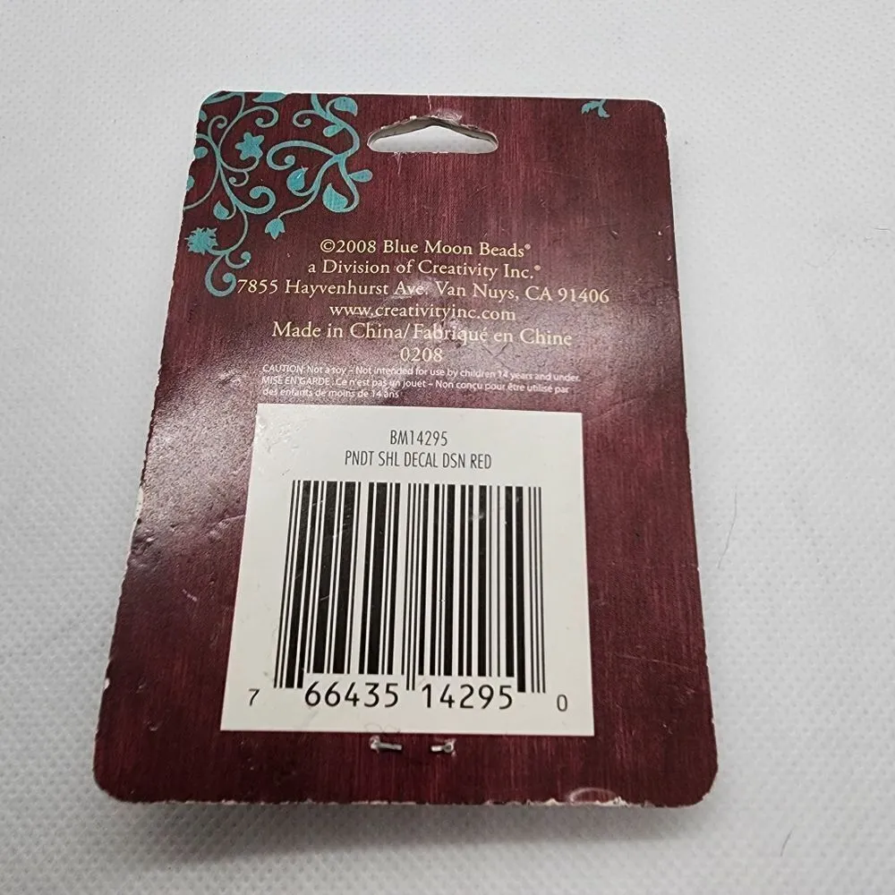 NWT Enchanted Planet Red & Gold Shell Pendant - Image 3