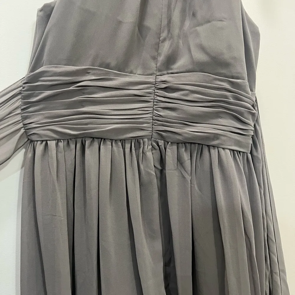 Monique Lhuillier Bridesmaids Grey Daniela Gown Size 4 US $270 - Image 6