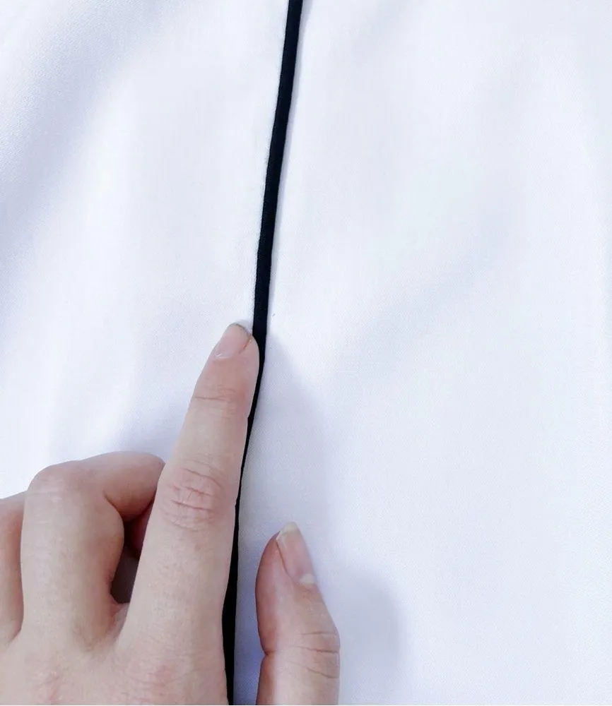 Universal Standard • Arga Outline Dress white black piping midi minimalist - Image 8