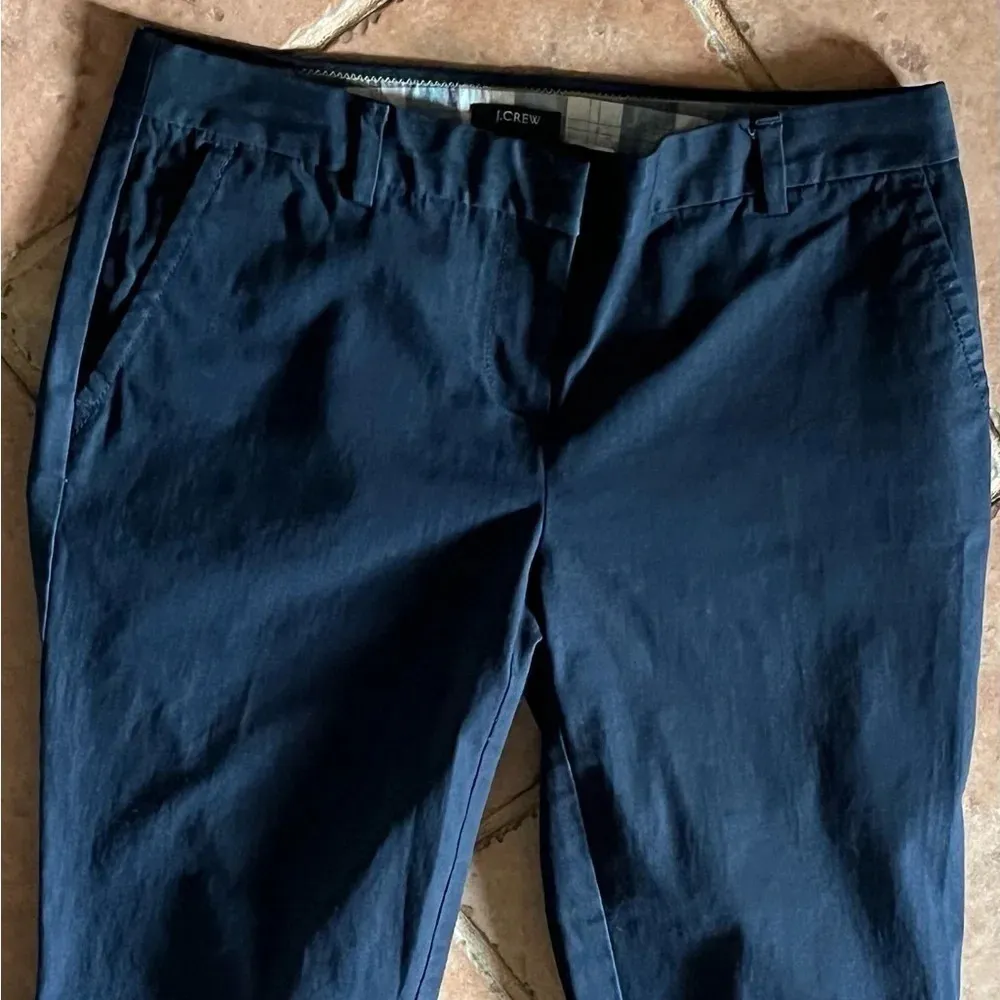 J crew womens city fit navy lowrise chino flat front cropped pants 0 goth grunge - Image 9